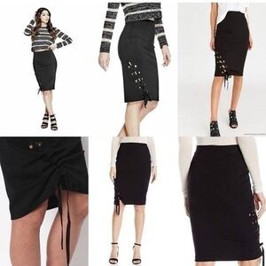 Guess Pia Lace Up Midi Skirt Size Medium